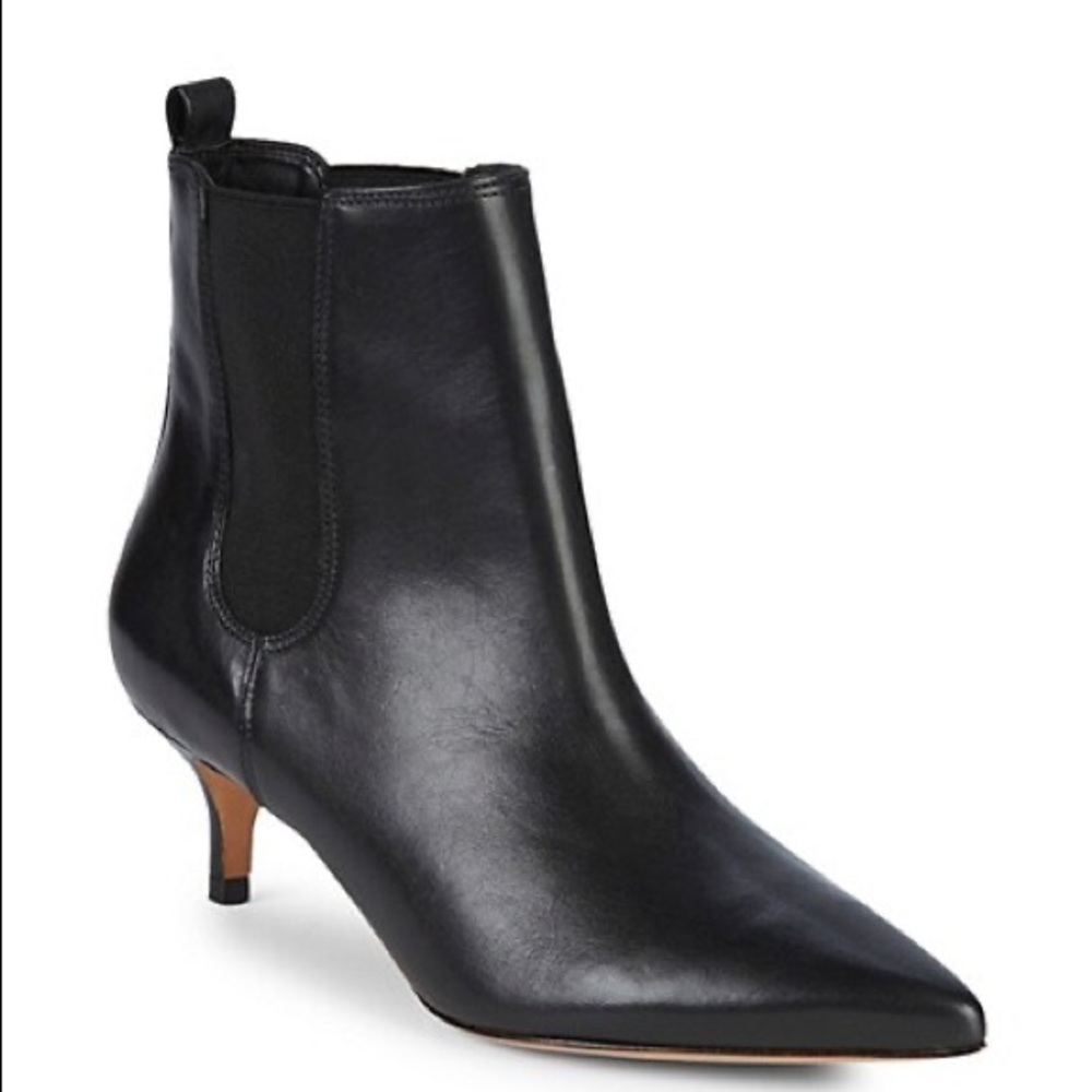Schutz | Black Leather Pointed Toe Booties (8.5)
